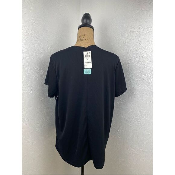 Ideology Plus Size Active Wear Black Reflective V-Neck T-Shirt Size 1X - Picture 3 of 6